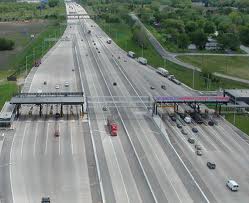 Highway with toll booths